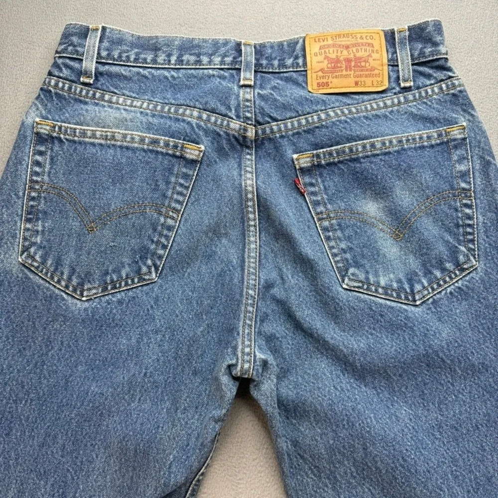 VTG Levis 505 Jeans Straight Leg 33x32‎ (FIT 32/31) Blue Denim 90s Retro Classic